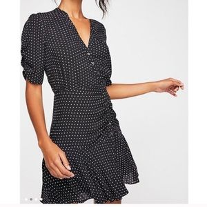 Free People Black and White Polka Dot Dress Size S